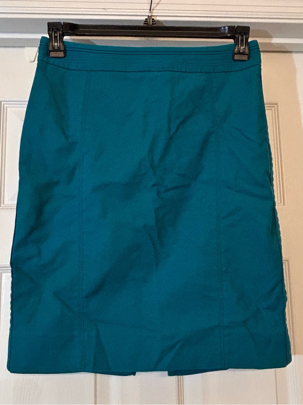 White House Black Market Perfect Form Teal Seamed Pencil Skirt Size 6 - Picture 2 of 9